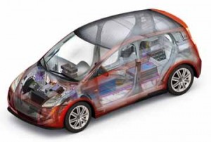 Transparent view of the FutureSteelVehicle Battery Electric Vehicle