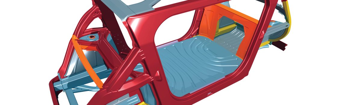 Steel E-Motive Body Structure three-quarter-side