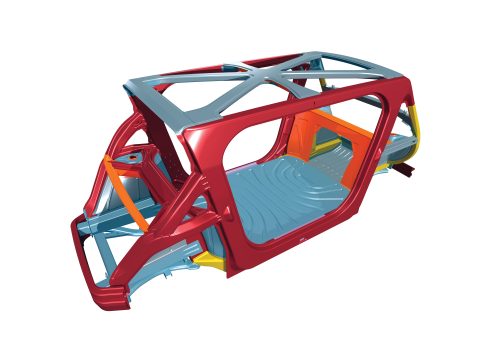 Steel E-Motive Body Structure three-quarter-side